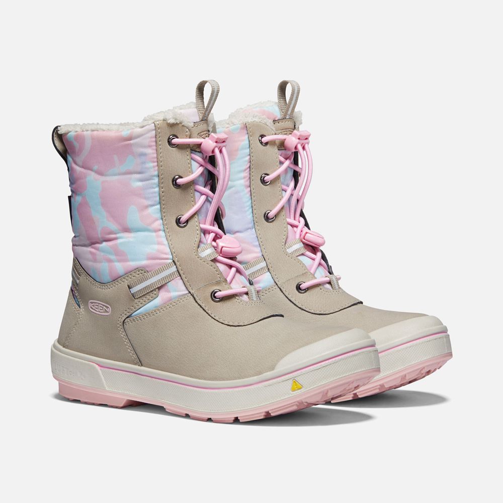 Bottes Hiver Keen Enfant Beige/Rose | Kelsa Waterproof | HUCME-2903